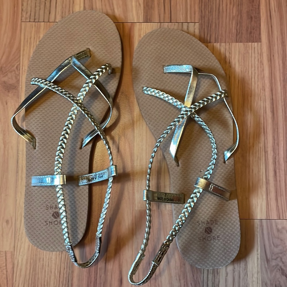 Shade & shore gold sandals